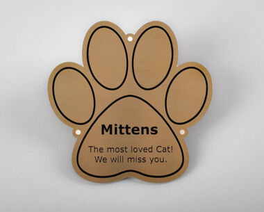 An image of Brass Remembrance Pet Plaque - Paw Print - 125 x 125mm