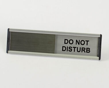 Product Image for Do Not Disturb Sign - Metal Holder with Slider - 150mm x 42mm