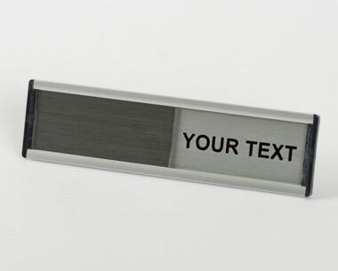 Product Image for Custom Text Sliding Sign - Metal Holder with Slider - 200mm x 42mm
