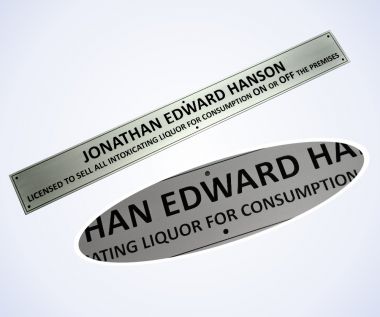 An image of Aluminium Licensee Plate - 610mm x 70mm