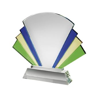 Multi Coloured Shell Crystal Award GLC003
