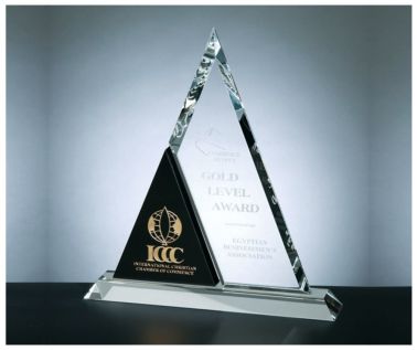 Triangular Crystal Glass Award CS007