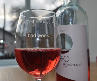 Engraved Novelty Wine Glass 'TGI Friday'