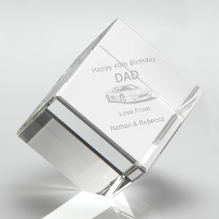 Personalised 3D Glass Cube Paperweight