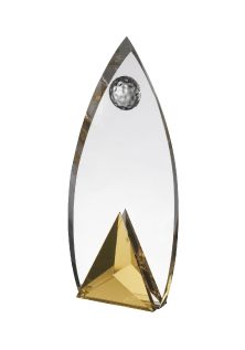 Gold & Clear Glass Golf Award AC190