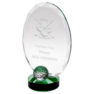 Clear & Green Glass Golf Award JB3100