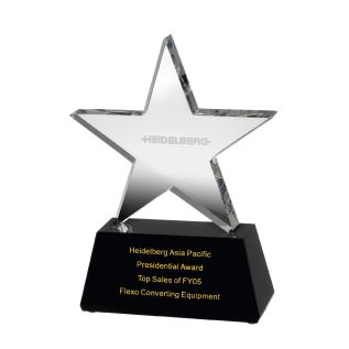 An image of Crystal Star Award with Black Base - 8"
