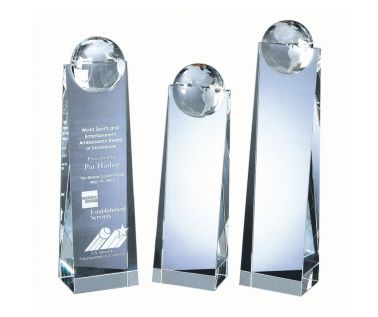 Product Image for Crystal Pillar Award with Globe