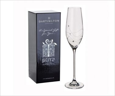 An image of Engraved Single Champagne Flute - Dartington Glitz