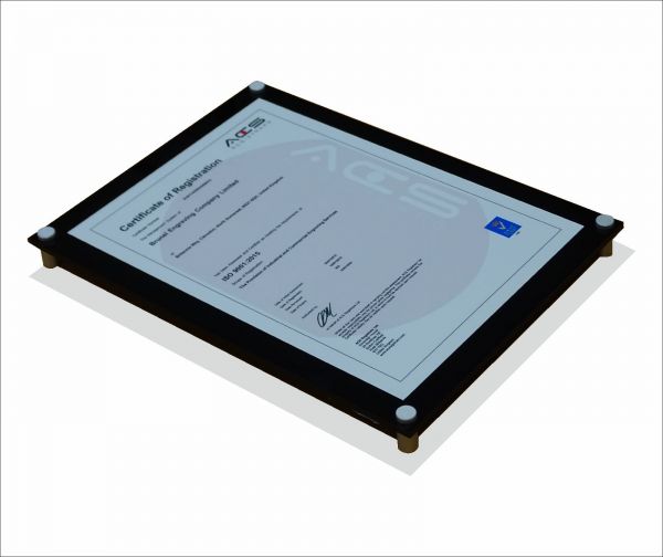 ISO Certification - Metal Plate With Perspex Backing - Brunel Trophies