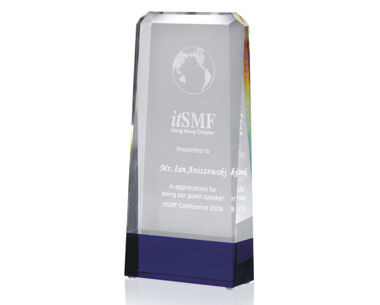 Product Image for Clear & Blue Crystal Prism Award