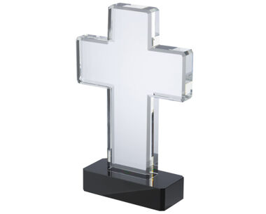 Product Image for Black / Clear Glass Cross Award