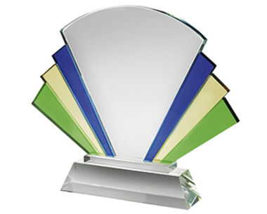 Product Image for Multi-Coloured Shell Crystal Award - 8&quot;