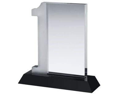An image of Black/Clear Glass - "Number 1" Award