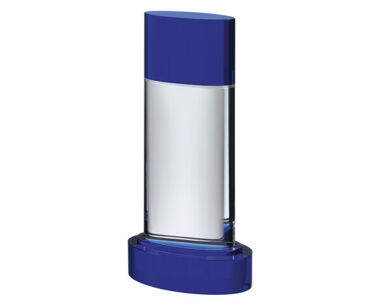 Product Image for Extruded Oval Clear & Blue Crystal Award