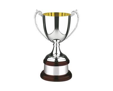 An image of Silver 'Prestige' Sports Cup with Gold-Plated Interior - 9.5"