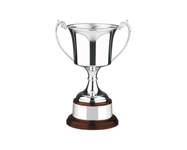 An image of Hallmarked Silver Sports Cup with Wooden Base - 9.5" (H)