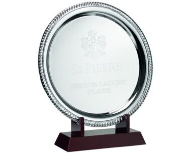Product Image for Silver Golf Salver with Rope-Edging