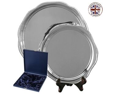 An image of Silver Sports Salver with Gadroon-Wire Edging - 11"