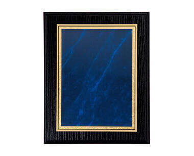 An image of Black Ash Plaque with Blue Mist Front - 9" x 7"