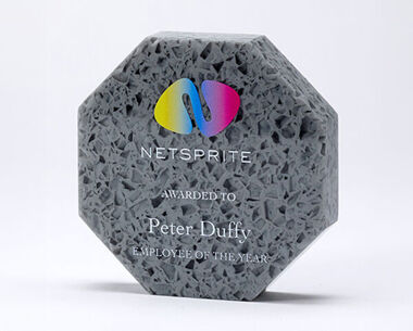 Product Image for Printed Recycled Acrylic Octagon Award - 100mm x 100mm