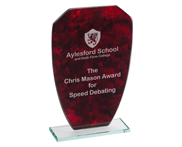 XG08 Red Marble Glass Award