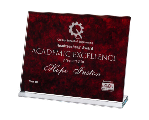 XG79R Red Marble Glass Award
