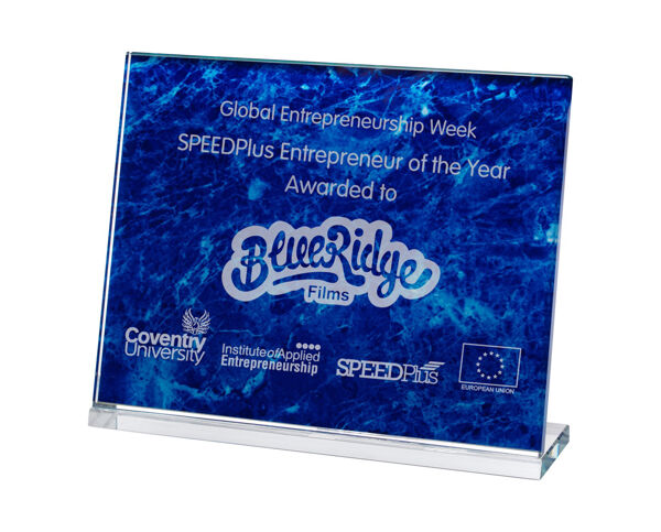 XG79B Blue Marble Glass Award