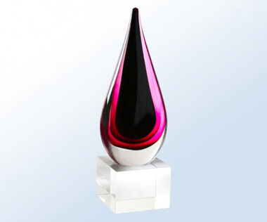 An image of Black & Burgundy Teardrop Award