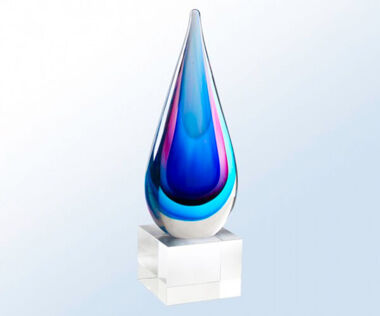 Product Image for Blue &amp; Pink Teardrop Award - 14&quot; Tall