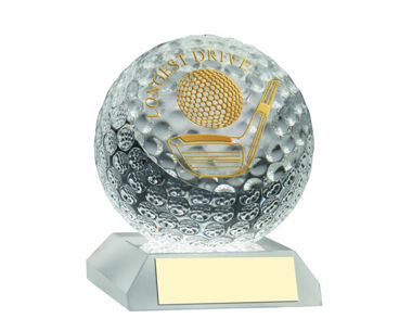 An image of 3D Glass Golf Balls with Front Detail - Longest Drive