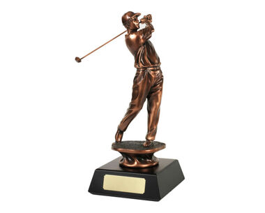An image of Male Golfer 'Completed Swing' in Bronze - 10"