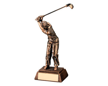 An image of Male Golf 'Full Swing' in Bronze - 10.5"