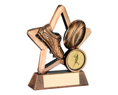 An image of Rugby Star Award with Custom Badge - 108mm