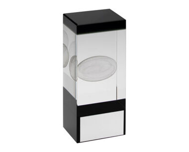 An image of Clear & Black Glass Rugby Award - 140mm