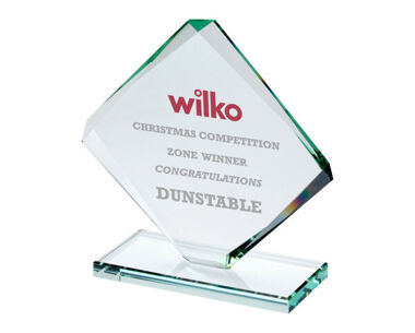 Product Image for Printed Diamond-Shaped Glass Award