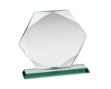 An image of Hexagonal Jade Glass Corporate Award - 5.5"