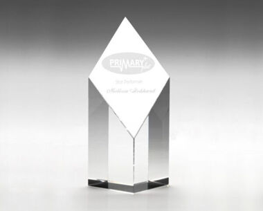 Product Image for Glass Corporate Gift with Diamond Front Face - 102mm