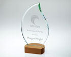 GW01 Flame Glass Award with wooden base
