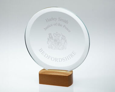 Product Image for Circular Glass &amp; Wood Award - 184mm