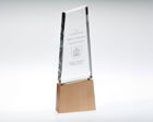 GW03 Glass Tower Award with wooden base