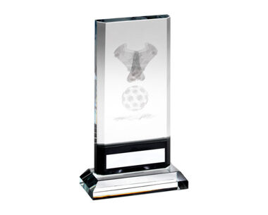 Product Image for Clear &amp; Black Football Award with 3D Etching - 171mm