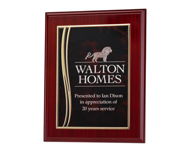 Product Image for BurgundyMarble-Effect Plate with Mahogany Finish Frame
