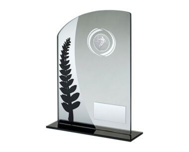 Black & Grey Glass Rugby Award