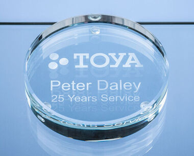 An image of Clear Glass Round Paperweight