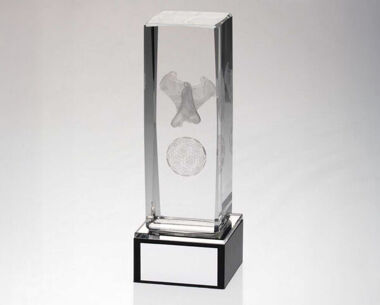 Product Image for Clear & Black Glass Base Football Trophy