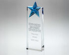 JB3800 Glass Tower award with Blue glass star