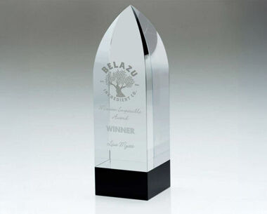 Product Image for Clear & Black Glass Tower Award