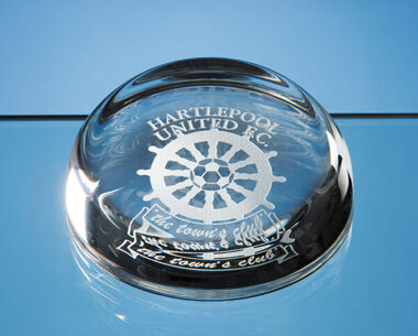 Product Image for Engraved Flattened Glass Dome Paperweight