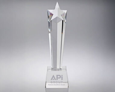 Business Excellence Clear Glass Star Column Award